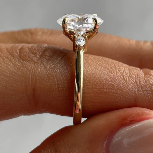 Diamond Engagement Ring IGI or GIA Natural Oval 1.70 Ct 18k Yellow Gold 5 6 7 8 - Picture 5 of 12