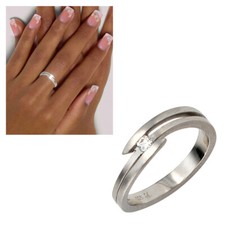 950 echt Platin Diamantring Damen Ring zweireihig mattiert Brillant Gr. 54-60