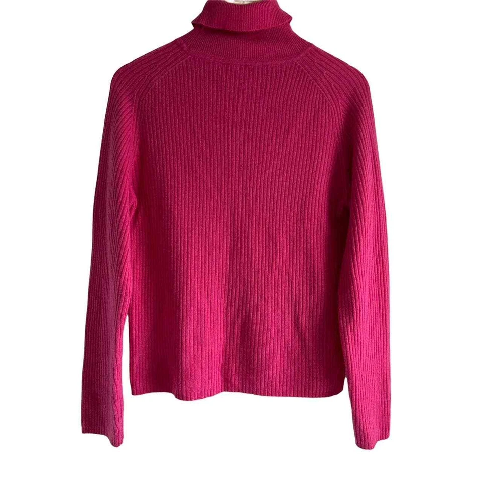 Merona Womens Size XL 100% Cashmere Turtle Neck Sweater Pink - Image 2 of 4