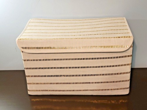 Taylor Madison Designs Storage Collection Gold&White Storage Container (New) PSJ - Picture 1 of 6