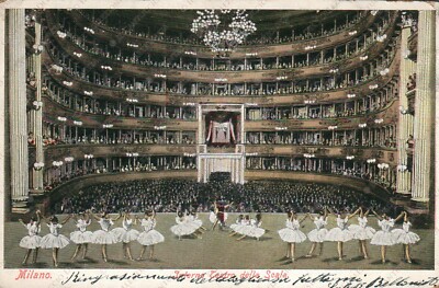 MILAN Interior Teatro della Scala Cartoon Postcard