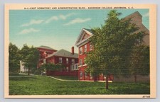 East Dormitory Administration Building Anderson College South Carolina Postcard