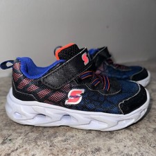 Skechers Shoes Kid Black Size 8 Sports Lights Sneaker Casual Todd Running Logo