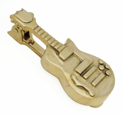 Großer massiver Messing E-Gitarre Türklopfer - Musikklopfer Rapper 15cm / 6''