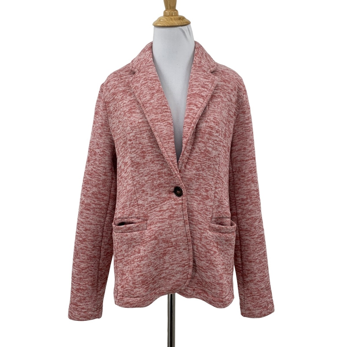 Lands End Blazer Womens XS Extra Small Rosy Soft Knit Lined