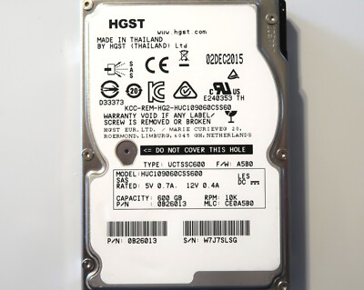 Hitachi HUC109060CSS600 P/N:0B26013 10k 6Gbps 2.5'' 600gb SAS hard drive