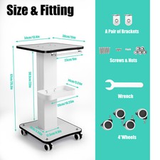 Beauty Salon Machine Stand Rolling Cart Beauty SPA Trolley Holder Handle Design