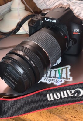 Black Canon EOS Rebel T6 18-55mm Lens, 75-300mm Lens