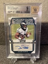 Jalen Hurts AUTO 2021 Panini Playoff Game Day Signatures AUTO /49 BGS 9-AUTO 10
