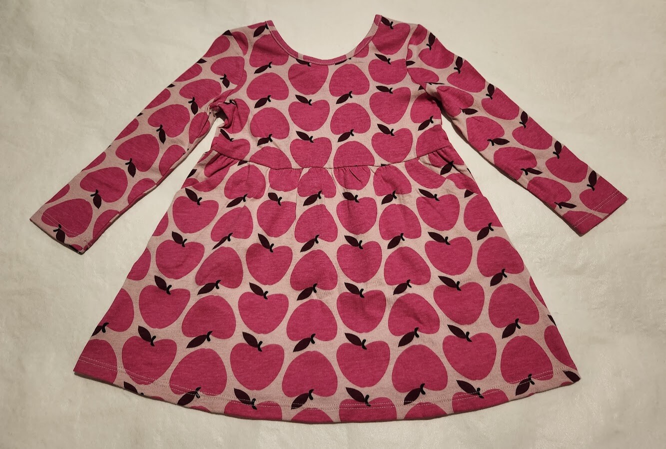 NWT Baby Gap Apple Print Long Sleeve Dress Toddler Girl eBay