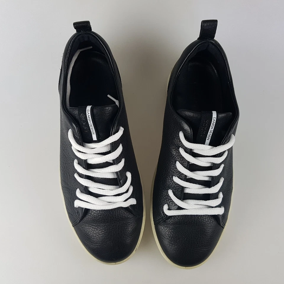 Women's ECCO Sz 5.5 US Shoes Black White Leather Low Casual | 3+ Extra 10% Off Foto 3 de 4