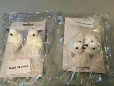 Lot of 4 - White Dove 5" Artificial Fake Deco Craft Decoration Bird Feather