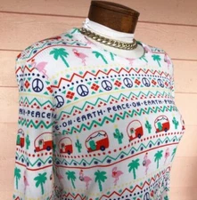 ANGEL DEAR 2 pc Lounge Set NWOT M/L Xmas Flamingos Peace Signs Campers Cacti