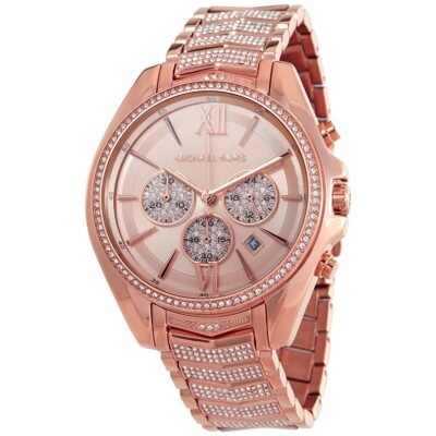 Michael Kors Whitney Rose Gold Pavé Stainless Chronograph 