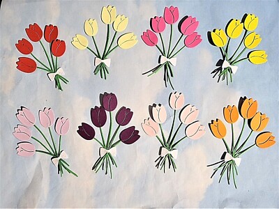 Stanzformen Tulpe Blume Blätter x 20 **Farbwahl** KIT Topper