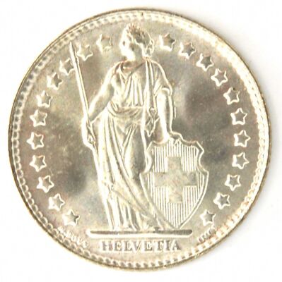 1964 B Switzerland 1 Francs 0.8350 Silver Coin KM# 24 Specimen BU