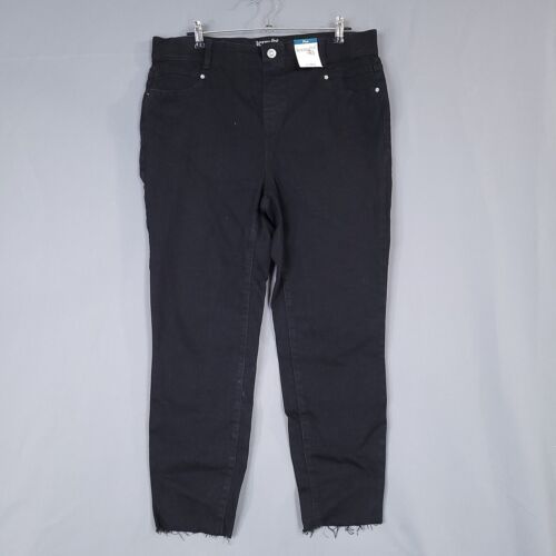 Terra & Sky Plus Women's Pull On Capri Pants Cut Off High Rise Black Size 14W