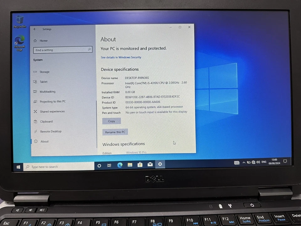 Dell LATITUDE E7240 - Intel Core i5-4310U 8GB RAM 256GB SSD Windows 10 pro - Image 4 of 4