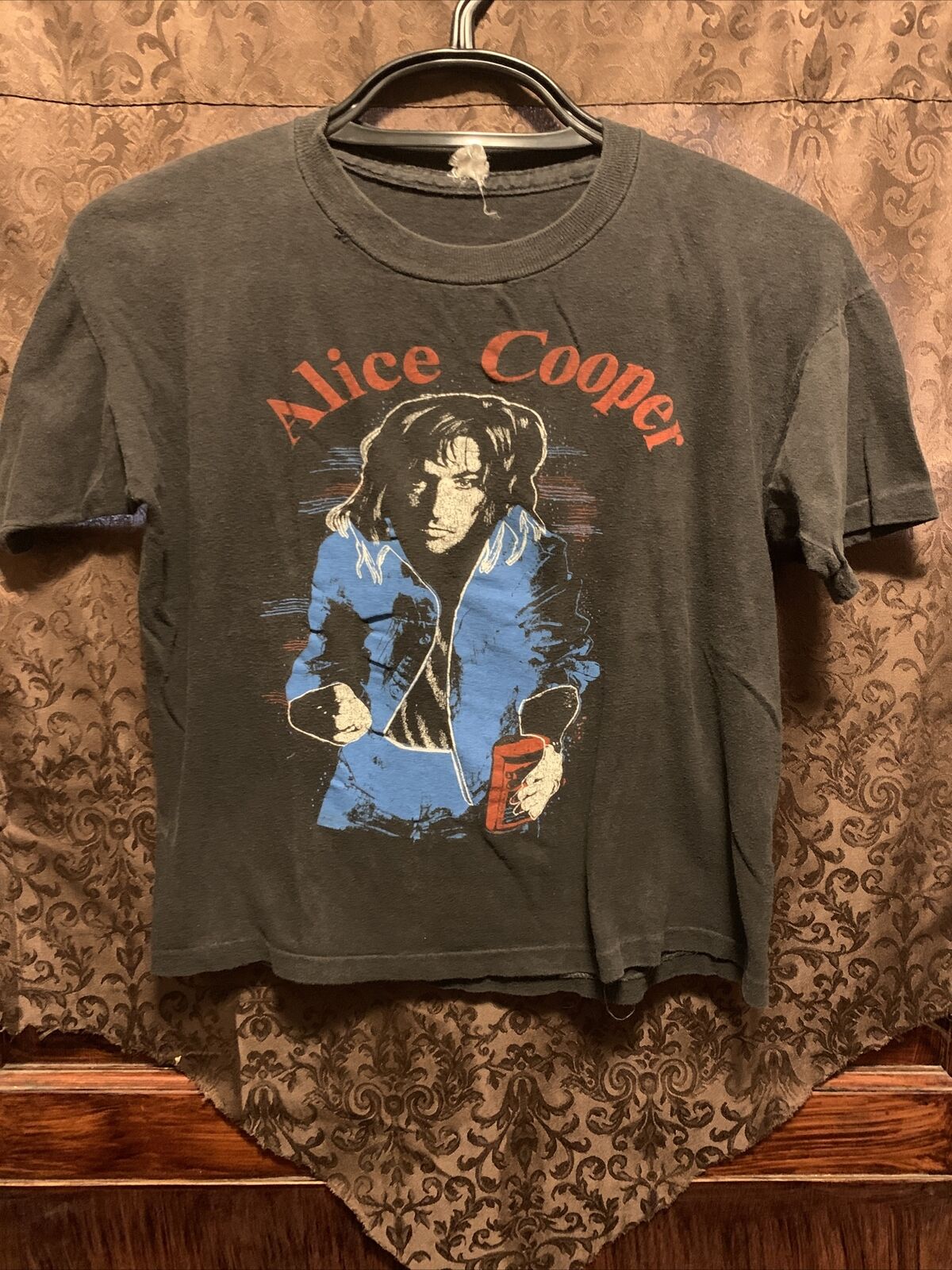 TRUE VINTAGE ALICE COOPER US 1977 Concert Tour T Shirt 70s 2 Sided SHOCK  ROCK