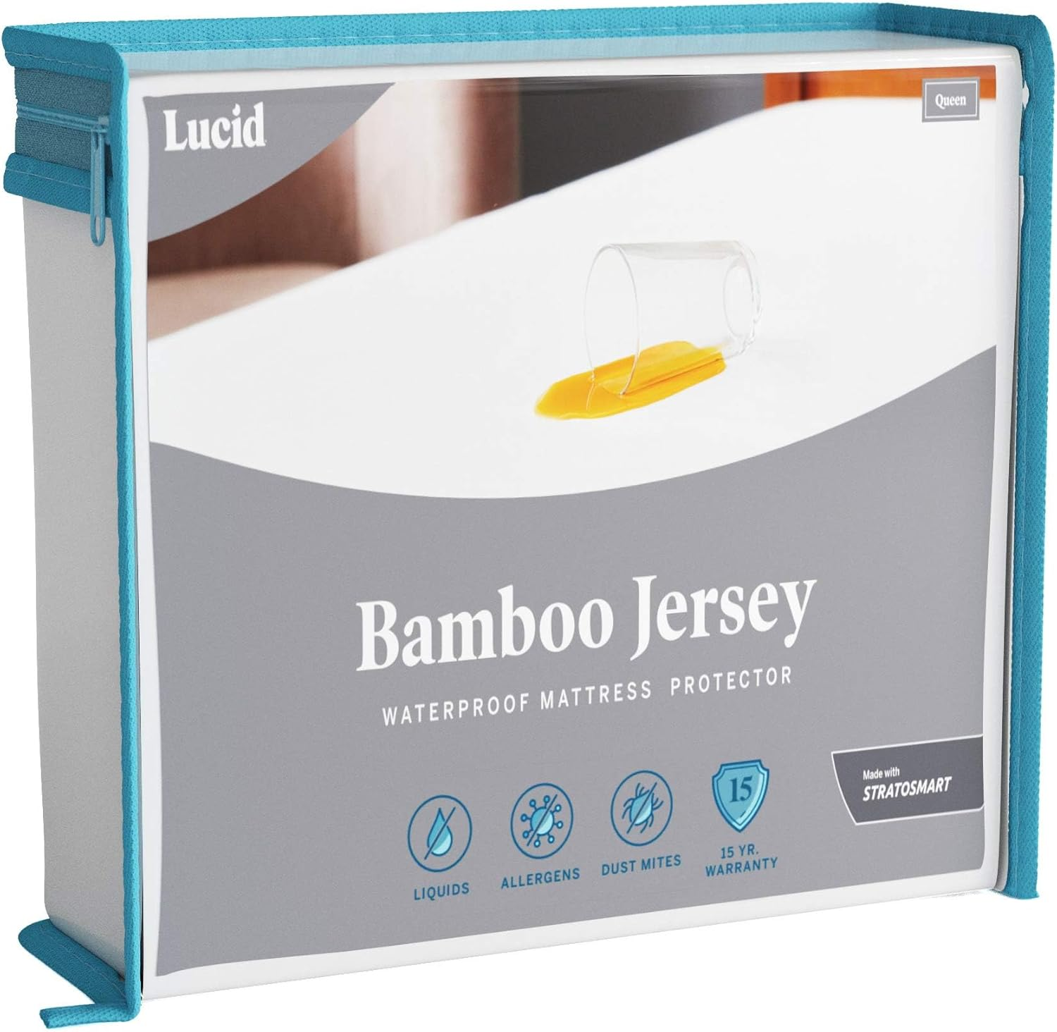 Premium Rayon from Bamboo Jersey Mattress Protector - Ultra Soft - Waterproof -