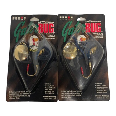 TWO- Okiebug Gator Bug Gatorbug Spinnerbait 3/4 oz. NOS in package RARE FIND BLK