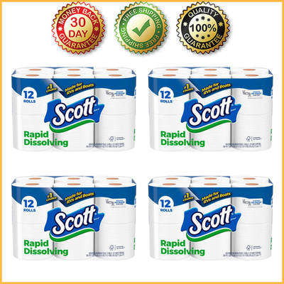 #ad 4 Pack Scott Rapid Dissolving Toilet Paper for RVs amp; Boats 12 Double Rolls $36.72
