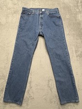Levis 501 Jeans Mens Measured 36x34 Blue Denim Straight Fit Button Fly 501-0193