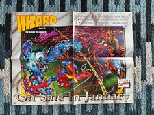 3 Wizard/MCU Posters (1992) Venom, Spider-Man, Carnage, Wolverine, Sabretooth, 