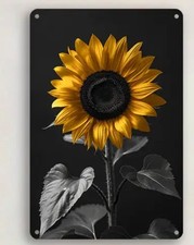 Floral Metal Wall Decor -Rustic Sunflower- NEW- 8x12-Weather Proof-