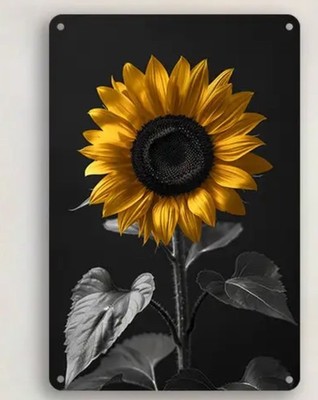 Floral Metal Wall Decor -Rustic Sunflower- NEW- 8x12-Weather Proof-