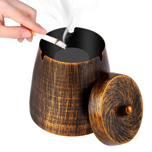 Outdoor Ashtrays for Patio with Lid, Ash Trays with Covers Outdoor, Ashtray Odor