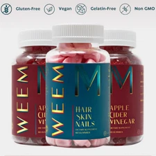 WEEM Health & Beauty Boost Trio – 2 Apple Cider Vinegar + Hair Skin & Nails