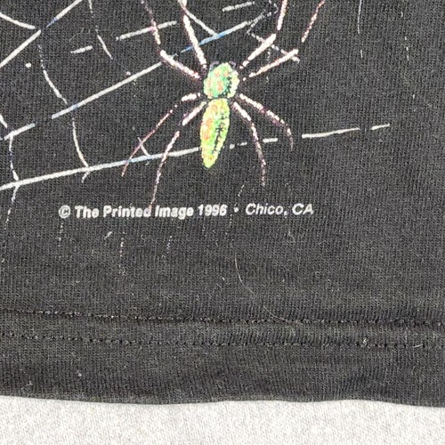 CAMISETA VINTAGE 1996 SPIDER WEB HALLOWEEN 3D NEGRA FRUIT OF LOOM TALLA M ALGODÓN - Imagen 3 de 8
