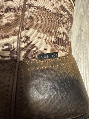 Ariat Workhog Patriot Steel Toe Work Boot Earth/Sand Camo Mens Size 13D - Picture 4 of 13