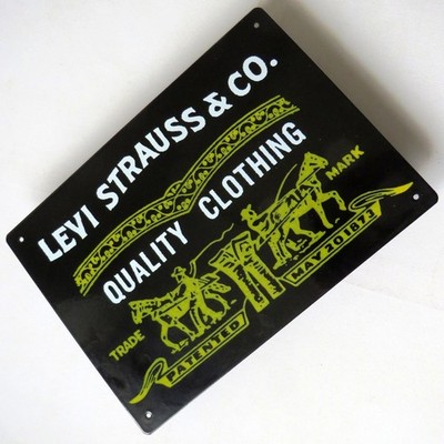 LEVI'S Altes Emailschild San Francisco um 1990 Jacron Label Jeans Patch MAKELLOS