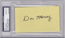 Don Money Milwaukee Brewers Index Card PSA DSA Gem Mint Auto 10 4t All-Star