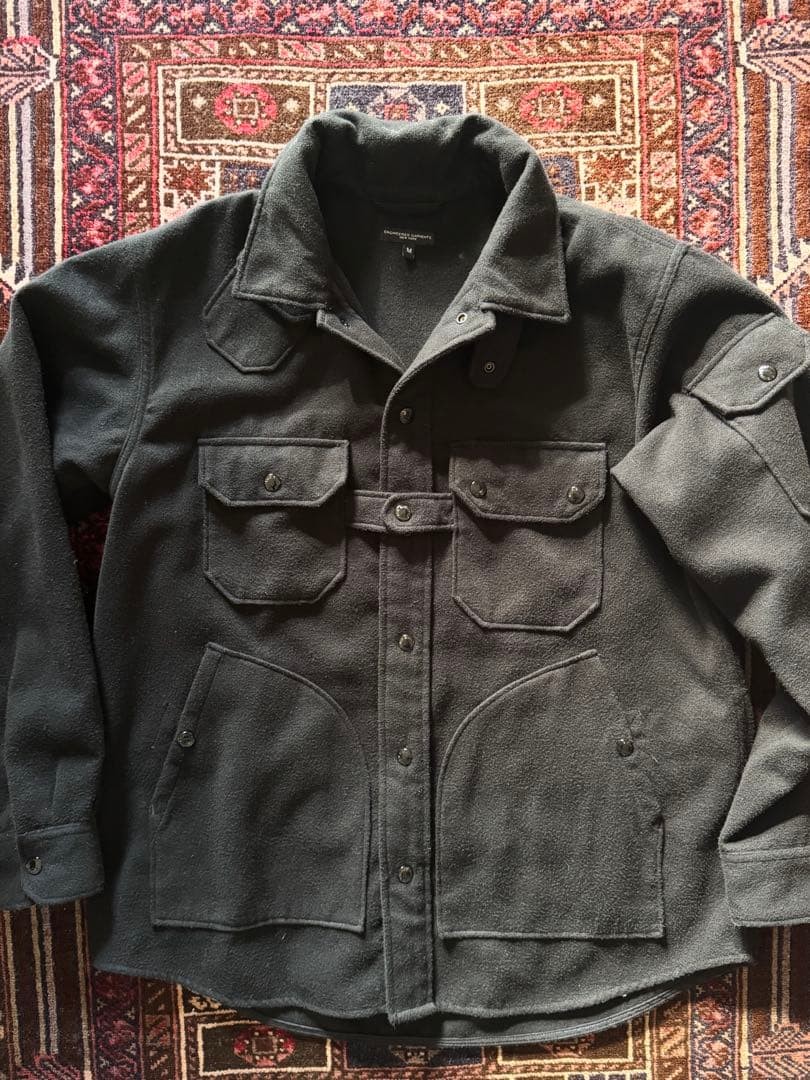 Engineered Garments Work Jacket Black Wool Size M… - image 4