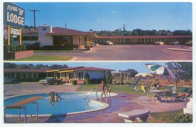 Ozona TX Flying W Lodge Motel Highway 290 Vintage Postcard Texas