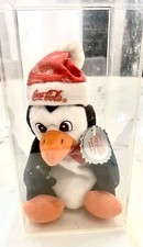 1997 Coca-Cola Christmas Penguin Plush w/ Case  Tag Holiday Collectible Coke