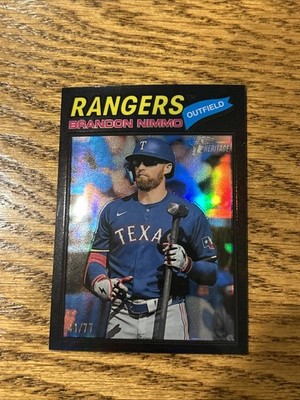 2026 Topps Heritage Chrome Brandon Nimmo Black Border Refractor /77