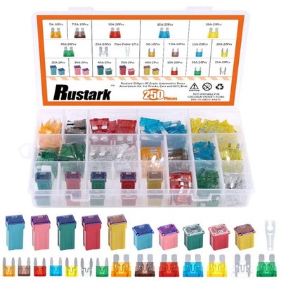 Rustark 250 Stck. US Grade KFZ Sicherungen Sortiment Kit Standard & Mini Auto... 