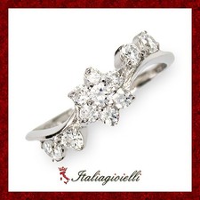 Fiabesco Anello Margherita in Argento 925 Rodiato Oro Bianco Donna