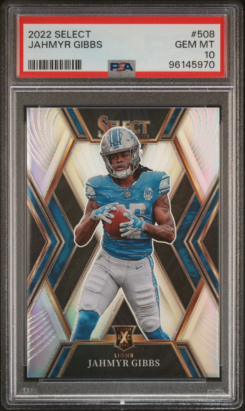 2022 Panini Select - 2023 XRC Jahmyr Gibbs #508 Silver Prizm (RC)