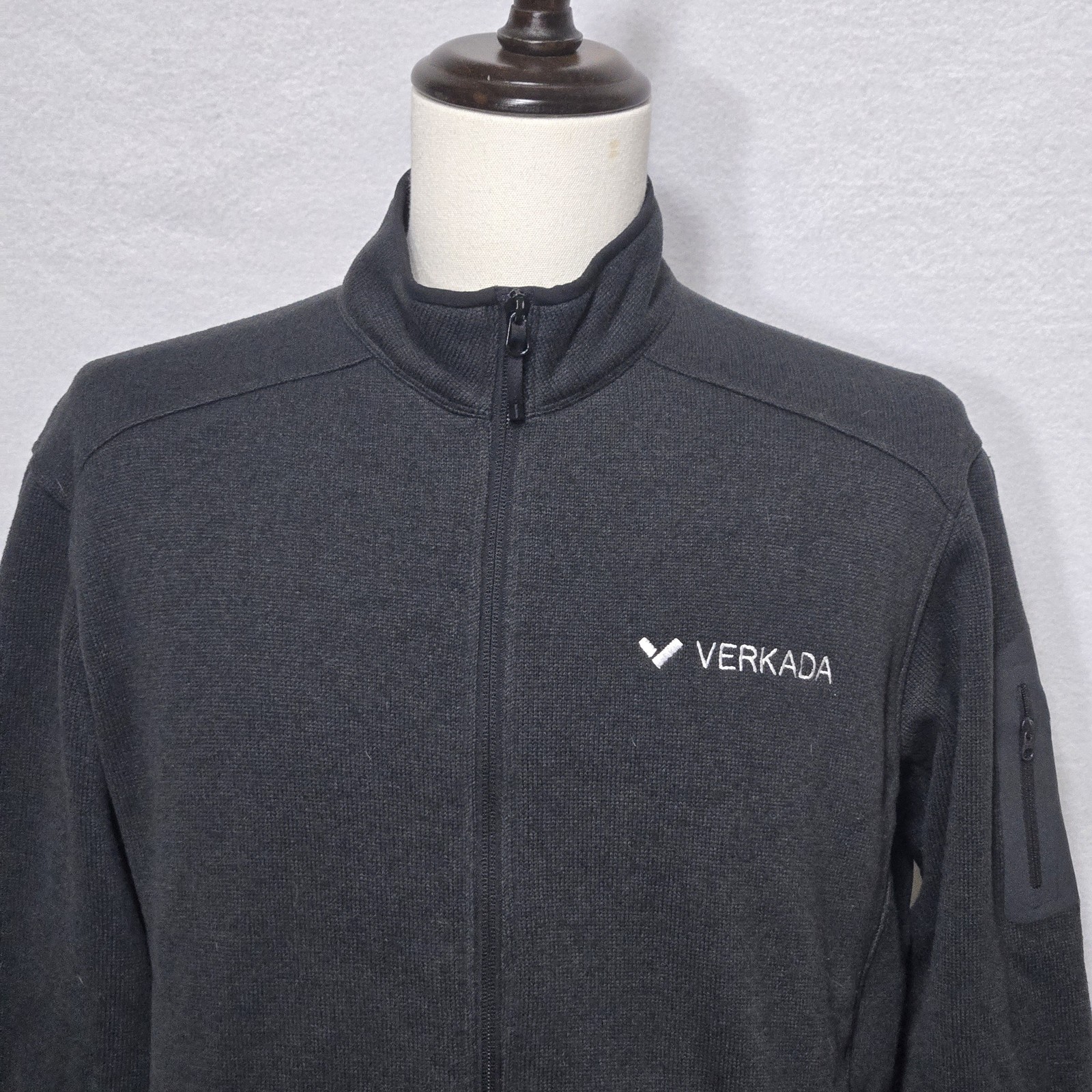Arc'teryx Giacca Uomo Grande Nera Full Zip Pile Softshell Verkada Logo Tasca