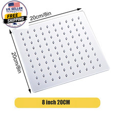 High Pressure Rainfall Stainless Steel Shower Head High Flow 8" 10" 12" Square P