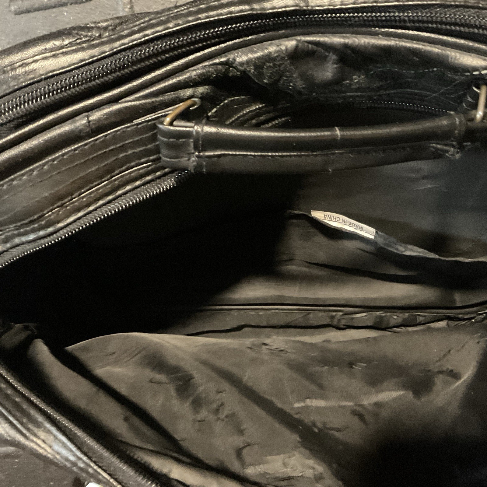 Vintage Black Patchwork Leather Briefcase Laptop … - image 6