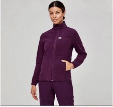 FIGS Deep Purple On-Shift Fleece Jacket Women's Small PrimaLoft Insulation