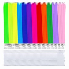48 Pack Bright Neon Breakaway Lanyard with Thicke ID Badges Holder for Adult,...