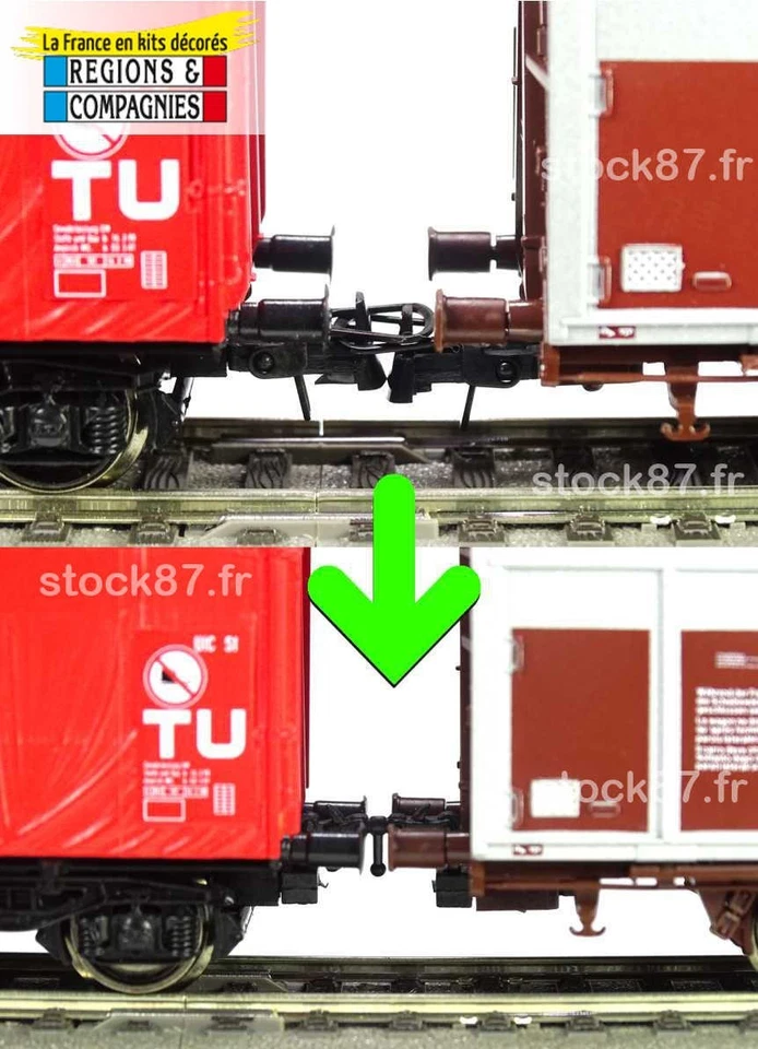 VOIA61# 5 attelages à vis à élongation variable HO - Régions et Compagnies