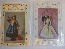 Lot of 2 Craft Soft Sculpture Patterns 19" Primitive Angel 21" Country Doll